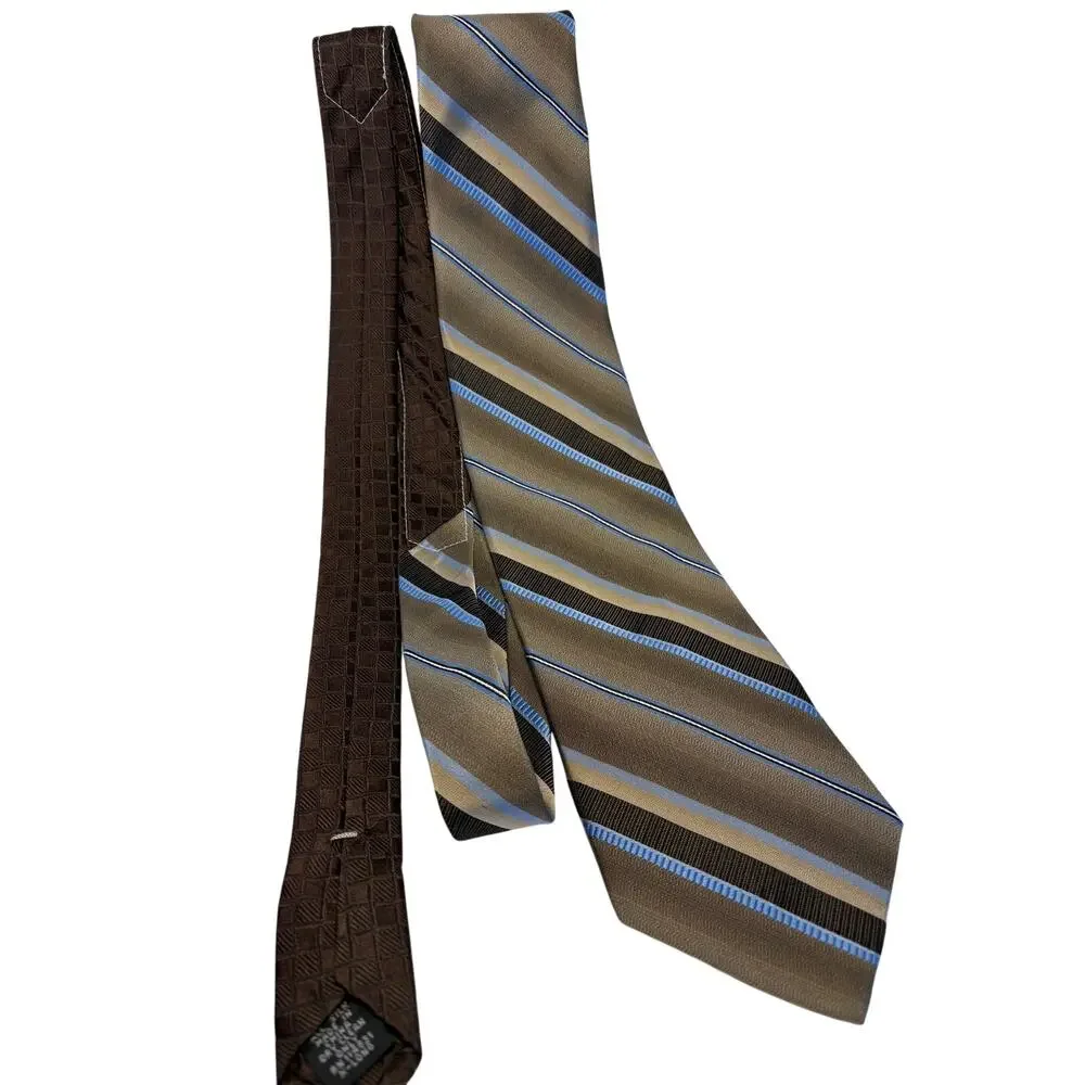 PRONTO UOMO Silk Necktie with Geometric Stripes